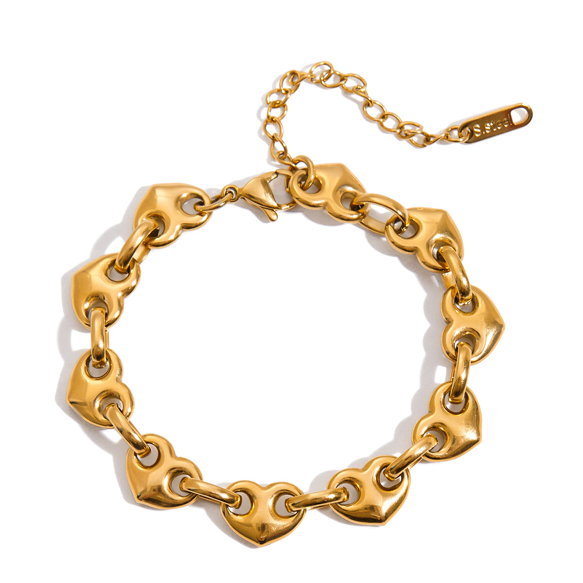 Chunky Heart Link Bracelet