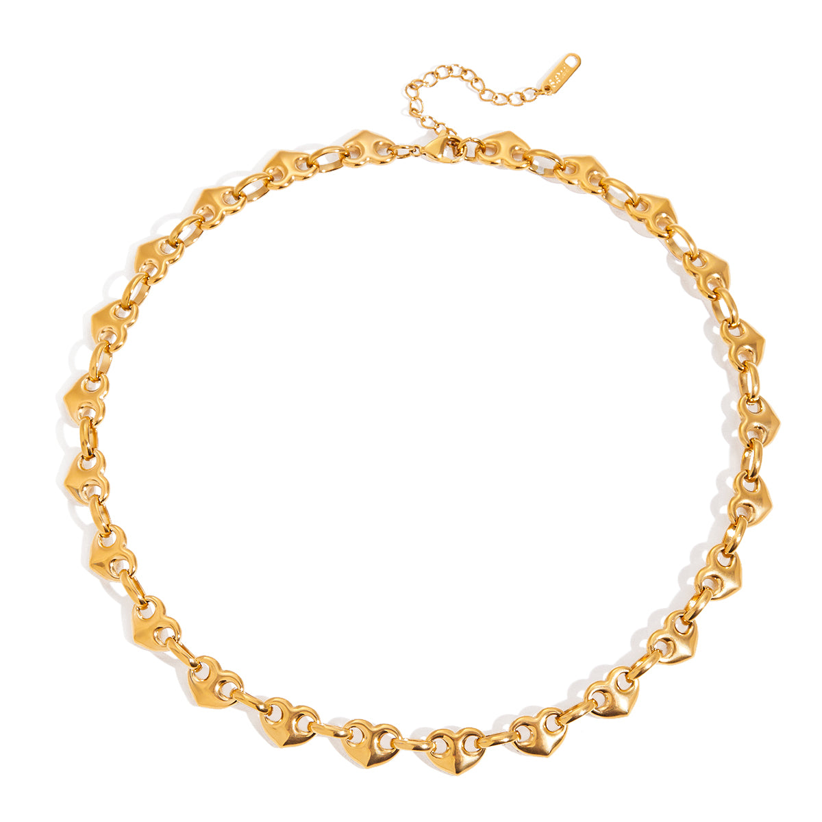 Chunky Heart Link Neclace