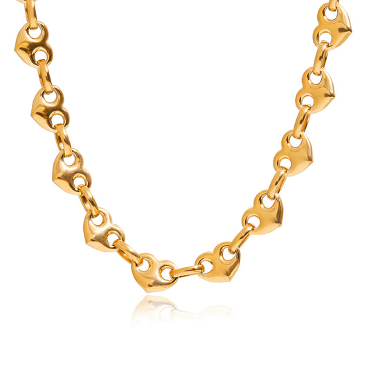 Chunky Heart Link Necklace